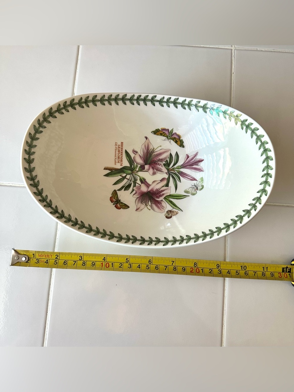 Portmeirion Botanic Garden Lily Flowered Azalea Oval Serving Bowl 11” - Picture 6 of 8